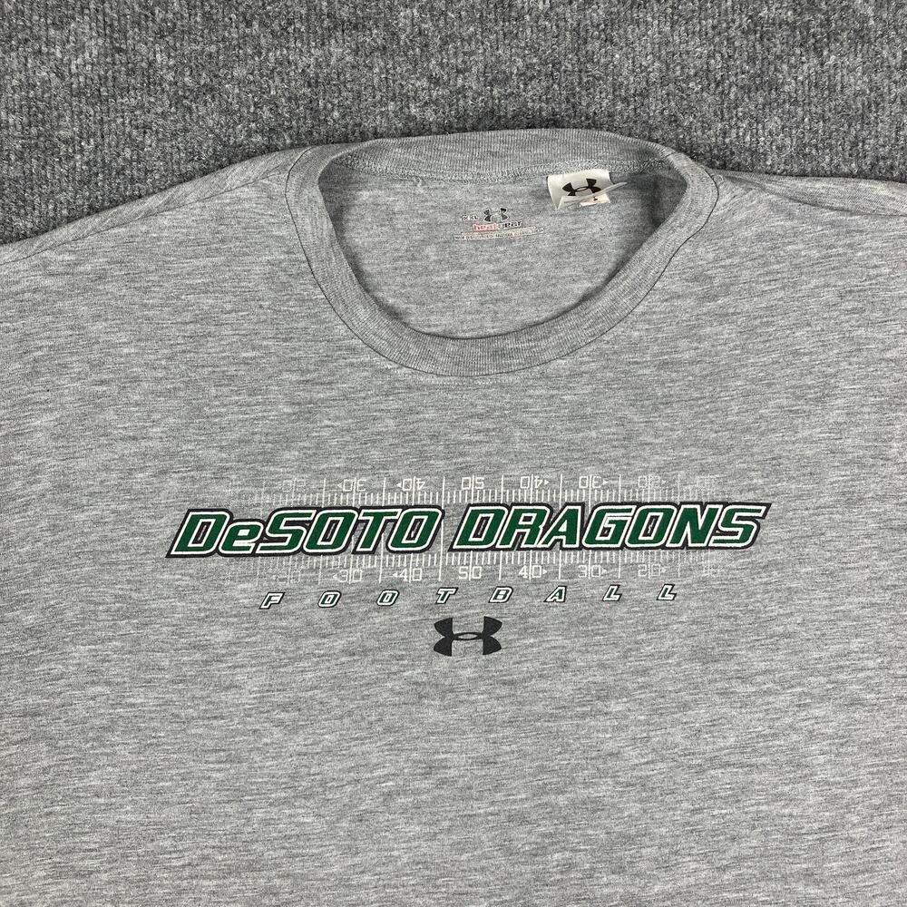 Under Armour T-Shirt Mens XXL Gray DeSoto‎ Dragons Graphic HeatGear